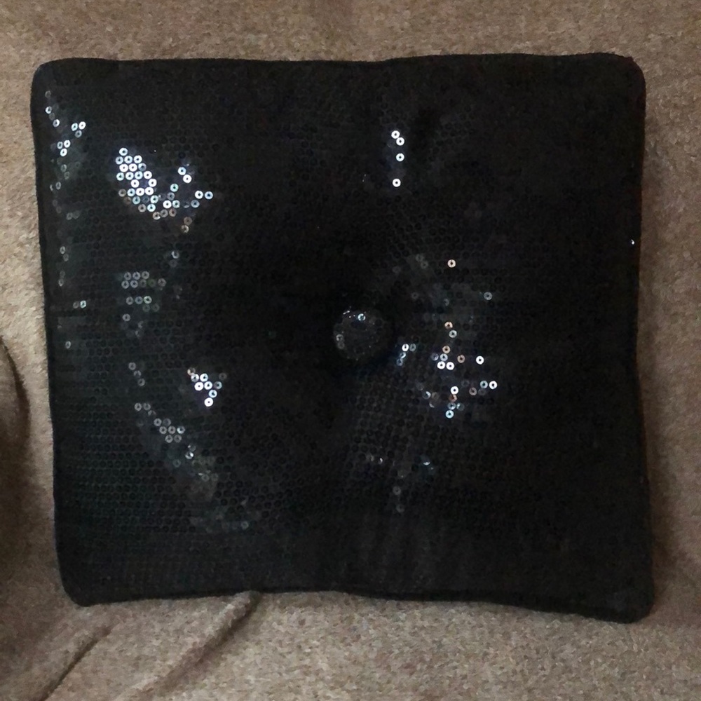 Black sequin pillow